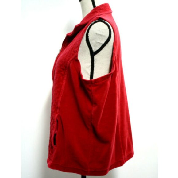 White Stag Women XL (18) Cranberry Red Vest Fleece - Picture 2 of 3